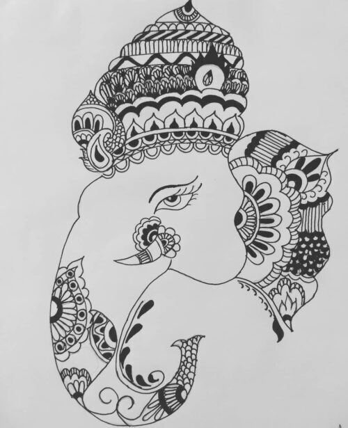 Hand drawn picture of Lord Ganesh